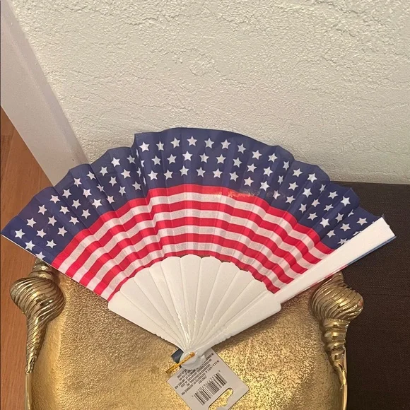 #1540+Patriotic Hand Fan with Stars and Stripes - Picture 3 of 12